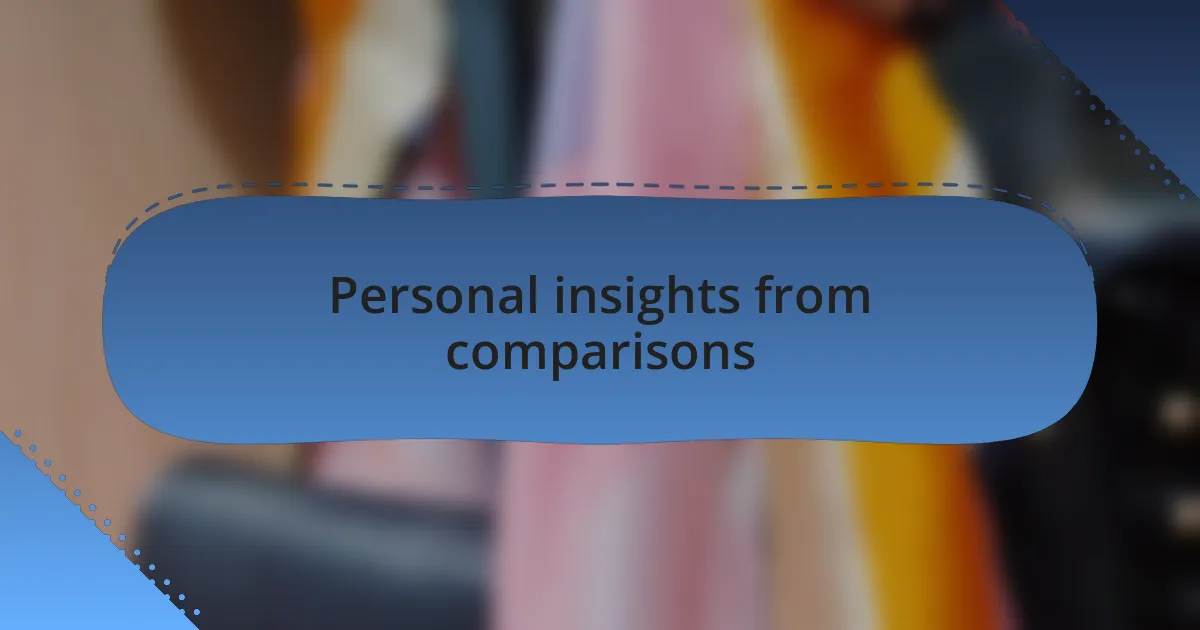 Personal insights from comparisons
