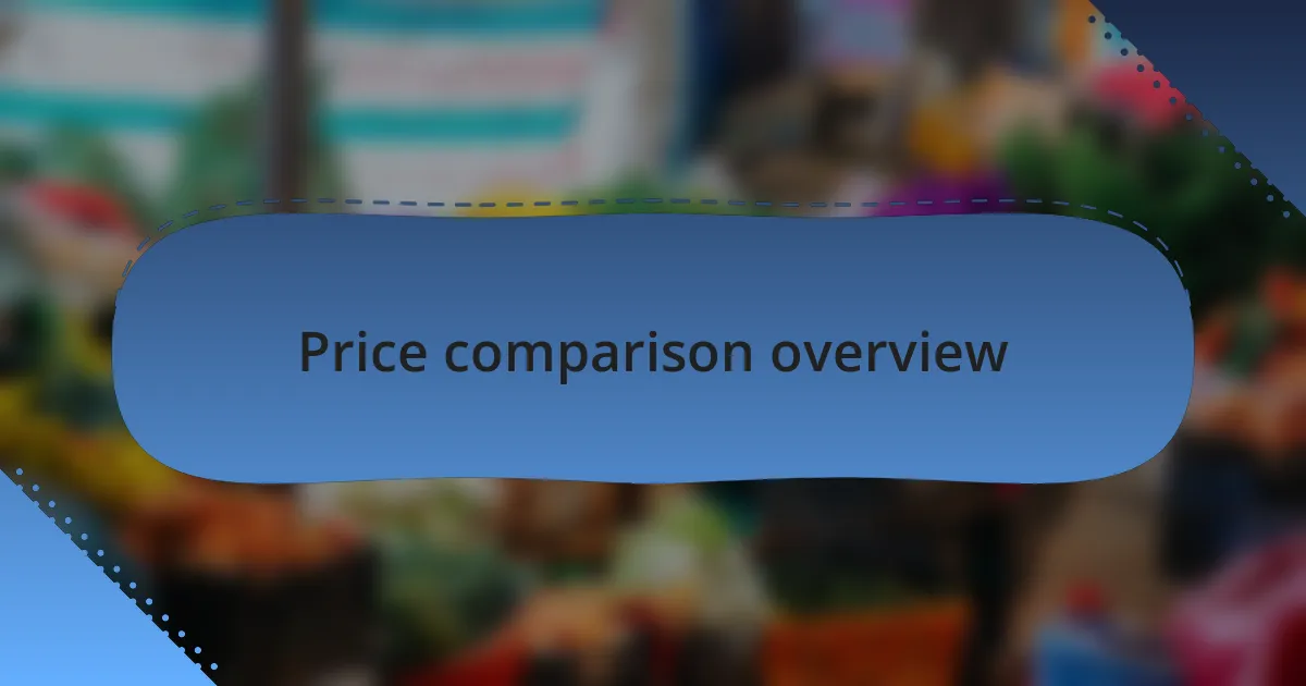 Price comparison overview